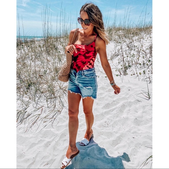 NEW Aerie one shoulder one piece tie dye swimsuit - Picture 8 of 11